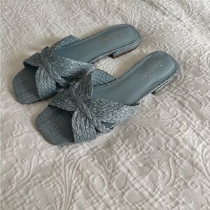 Calvin Klein Women's Light Blue Braided Sandals
